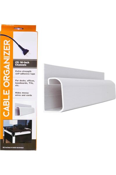 GENERAL SimpleCord J Channel Desk Cable Organizer by – 5 ft Black Raceway Cha...