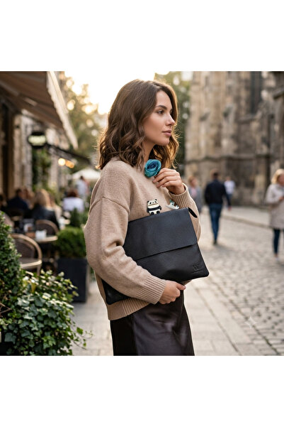 valentina victoria Valvic Genuine Leather Long Handle File Bag.