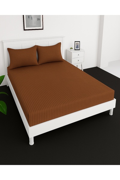 MAXQON ® Deep Fitted Bed Sheet with 2Pcs Pillow Covers, Super king (200x200+3...