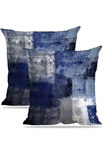 Alricc Set of 2 Blue and Grey Art Artwork Contemporary Decorative Gray Home D...