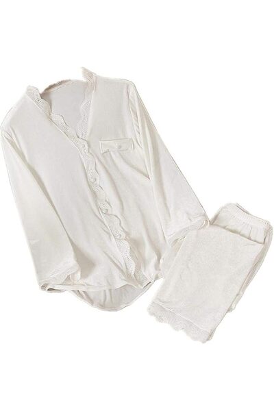 GENERAL Velvet Pajamas Women Autumn Winter Sleepwear Long Sleeve Casual Night...