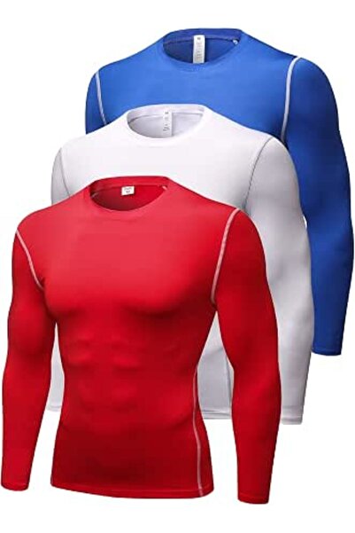GENERAL Men's Compression Shirts Long Sleeve Athletic Workout Tops Gym Unders...