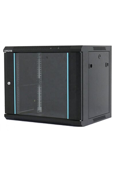 Dateup Επιτοίχιο Ερμάριο Δικτύου 4U 600x450, με Γυάλινη Πόρτα, Μαύρο