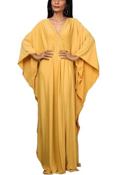 YouKD Women's Long Kaftan Maxi Dress Boho Swimsuit Beach Cover Up Robes One S...