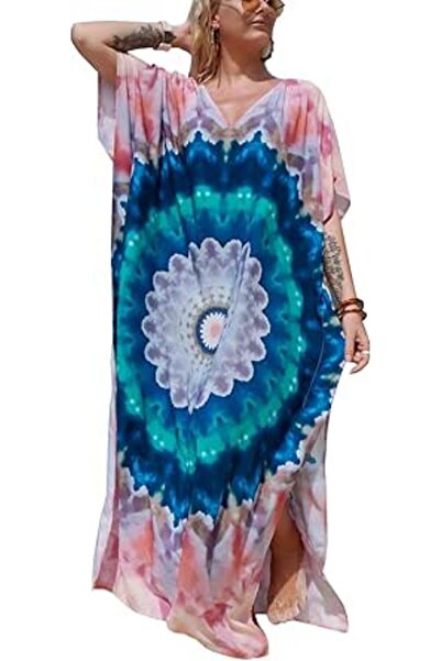 GENERAL Women's Summer Long Beach Dress Kimono Maxi Kaftan Cover ups