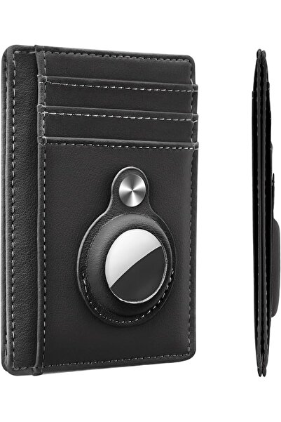 GENERAL Slim Minimalist Front Pocket Wallet with Built-in Case Holder for AirTag