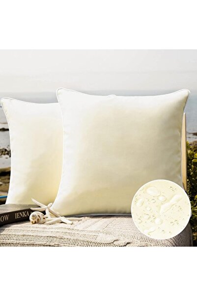 Phantoscope Pack of 2 Outdoor Waterproof Solid Throw Decorative Pillow Cover ...