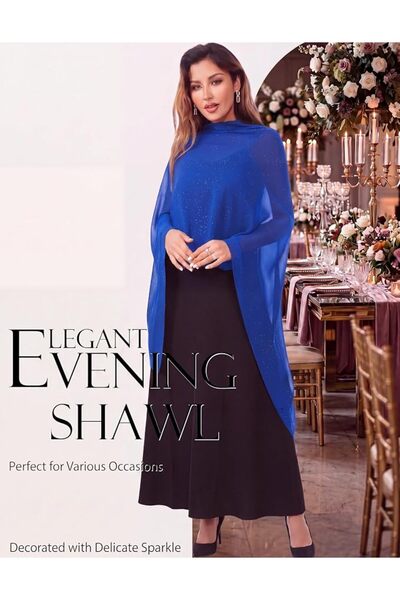 GENERAL Shawls and Wraps for Evening Dresses Sheer Chiffon Women Elegant Soft...