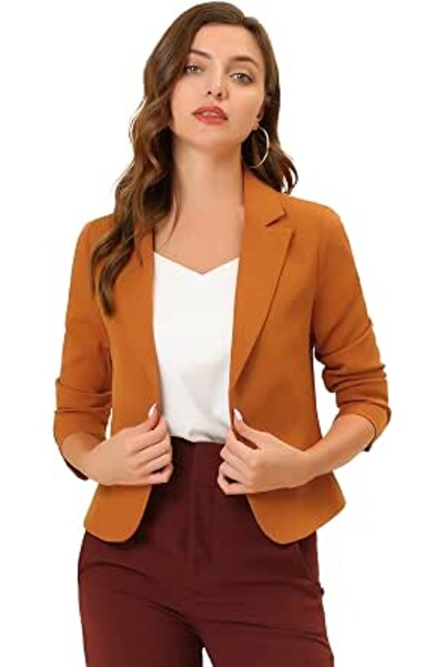 Allegra K Women's Open Front Office Work Business Crop Suit Blazer Jacket