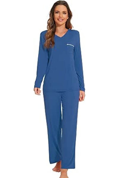 Wiwi Pajamas Sets for Women Soft Long Sleeve Tops and Pants Sleepwear Ladies ...