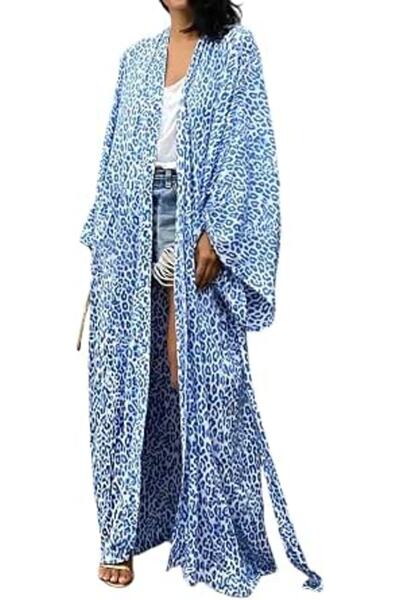 GENERAL Women's Summer Long Beach Dress Kimono Maxi Kaftan Cover ups
