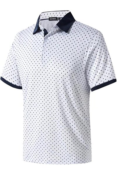 GENERAL Golf Shirts for Men Dry Fit Performance Print Short Sleeve Moisture W...