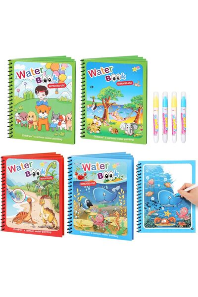Arabest 4-Pack Reusable Water Coloring Books for Toddlers,Mess-Free,Portable,...