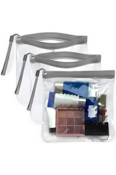 SYOSI 3Pcs Clear Travel Toiletry Bags, Waterproof Leakproof Travel Makeup Bag...