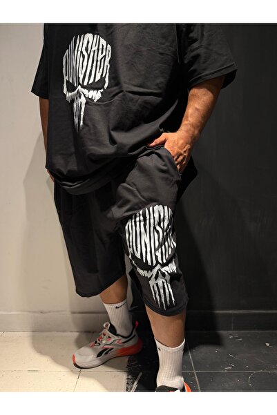 Bas Body FitnessWear Punisher Siyah Büyük Beden Şort Siyah
