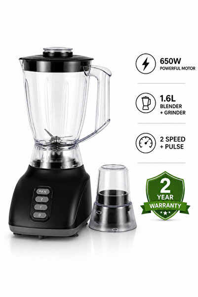 Ummelia Krypton 2-in-1 Blender| 650W Powerful Motor| 1.6L Blender Jar & Grind...