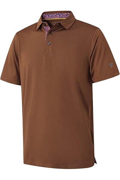 M MAELREG Men's Golf Polo Shirts Short Sleeve Striped Performance Moisture Wi...