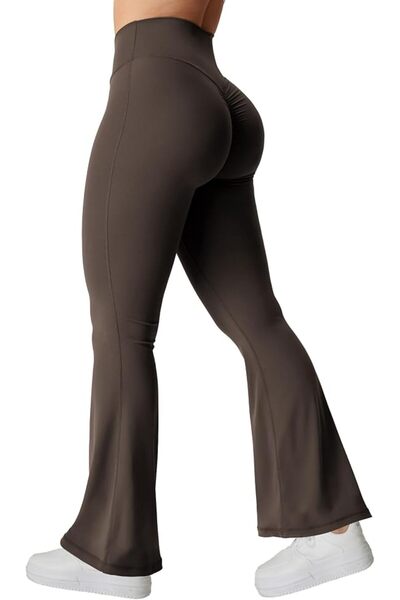 GENERAL بنطلون يوغا نسائي من YEOREO طراز Kalie Flare Scrunch بخصر متقاطع على ...