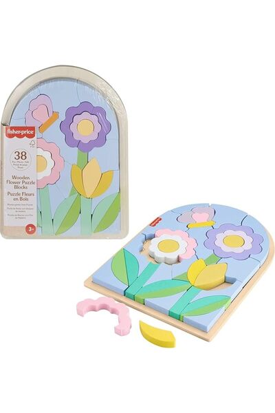 FISHER-PRICE BABY طاولة موسيقية خشبية للأطفال من فيشر برايس مع آلات إيقاعية، ...