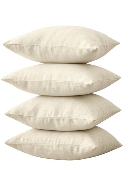 STARSTAR set of 4 linen cushion covers, modern décor style, simple and neutra...