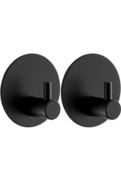 STARSTAR Super strong self-adhesive wall hooks - 2-pack - Black stainless ste...