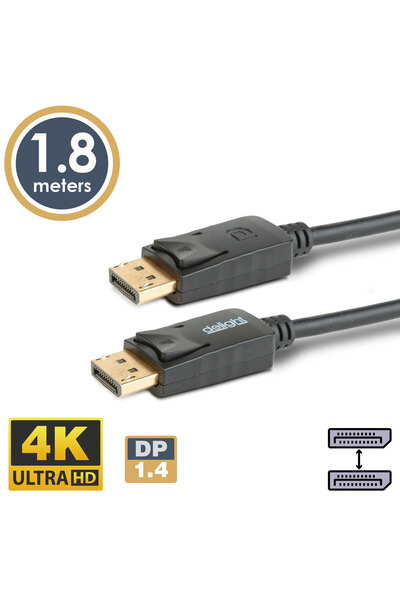 Alista Home DisplayPort 1.4 to DisplayPort Cable, 1.8m, 4K UHD 60Hz, audio vi...