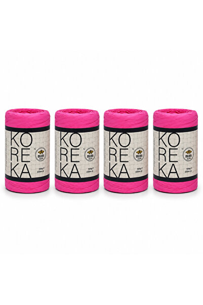 Milano Koreka Rafya Χάρτινο Νήμα 72 No Pink 4 Τεμάχια 400 Gr 880 Mt Τσάντα Κα...