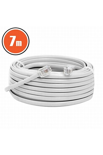Alista Home Cablu telefonic 7m alb, 6P4C la 6P4C, cablu pentru telefon fix, c...