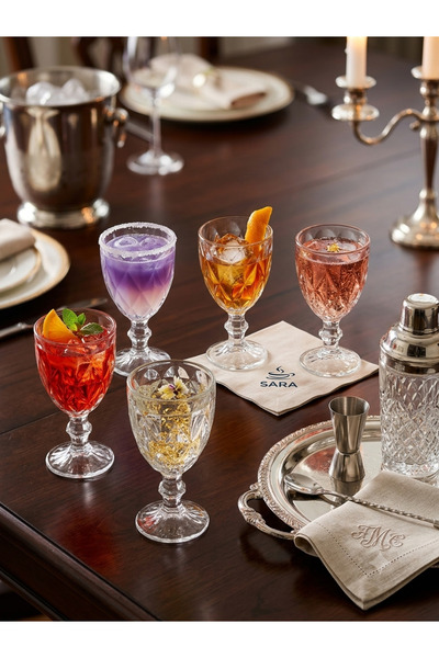 DİBA AVM 6-Piece Glass Coffee Water Cup, Volume 90 ml