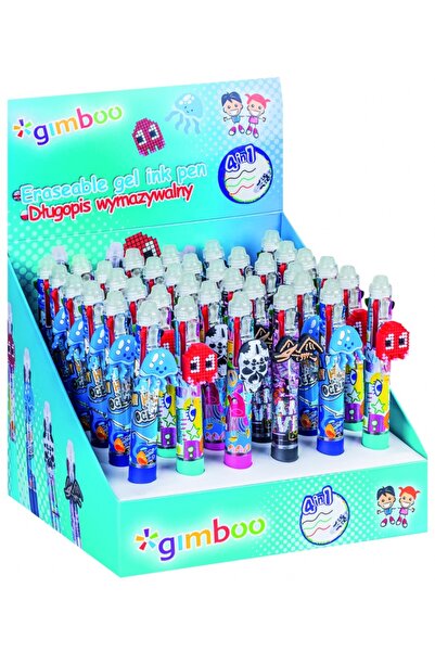 MC Micostore Erasable pen GIMBOO 4in1 gel packed in a display assorted colors...