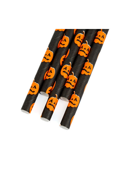 Alista Home Halloween paper straws 25 pcs, 197 mm, pumpkin model, , for drink...