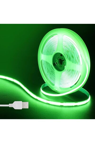 GENERAL شريط إضاءة LED بتقنية COB يعمل بـ USB 5 فولت، 6.56 قدم/2 متر، أخضر، 3...