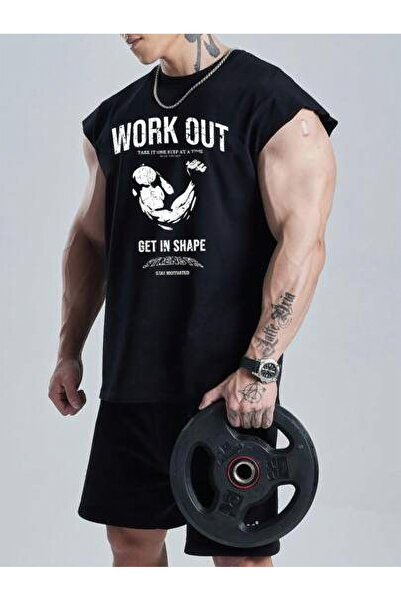 classy moda Powerfit Men's Oversize Sports Tank Top – Work Out Print