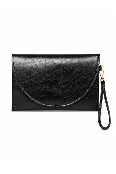 Çanta Deri Görünümlü Zincir Askılı Kadın El ve Omuz Çantası – Şık Portföy Clutch