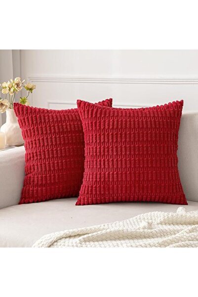 GENERAL Pack of 2 Corduroy Decorative Throw Pillow Covers18x18Inch Soft Boho ...