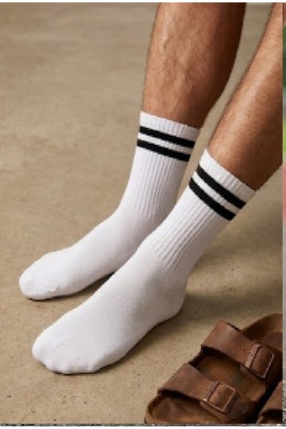 Generic Brand 6-Pack Striped Unisex Cotton Tennis Socks