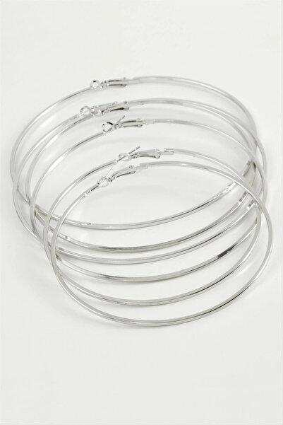 SORA GROUP Striped Crushed Metal Hoop Earrings 6 Pieces