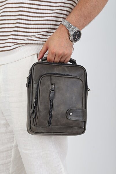 Latife Men's Vintage Genuine Leather Messenger Bag with Adjustable Strap and ...