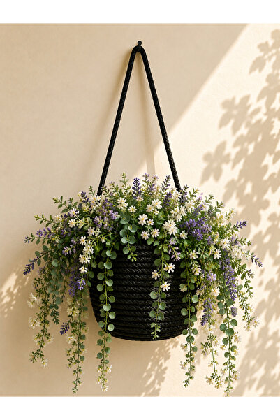 ÖRGÜM Sepet Dekoratif Çiçeklik Duvar Saksılık 15x15 CM BİTKİ DAHİL DEĞİLDİR