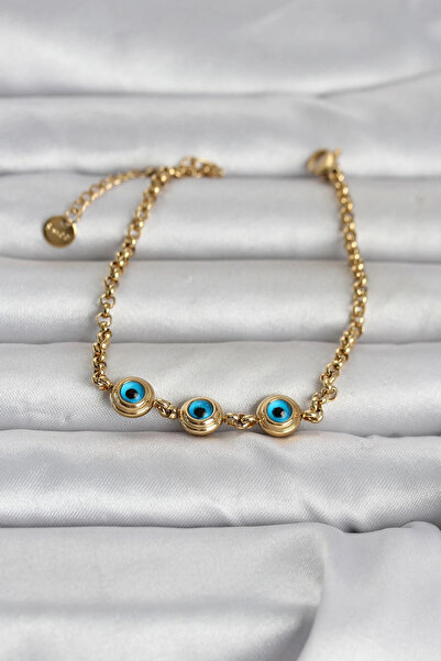 SORA GROUP 316L Steel Gold Color Evil Eye Women's Bracelet