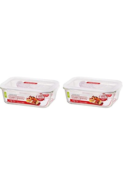 Generic Rectangular Glass Container, Clear, 2L, Llg455 (Pack of 2)