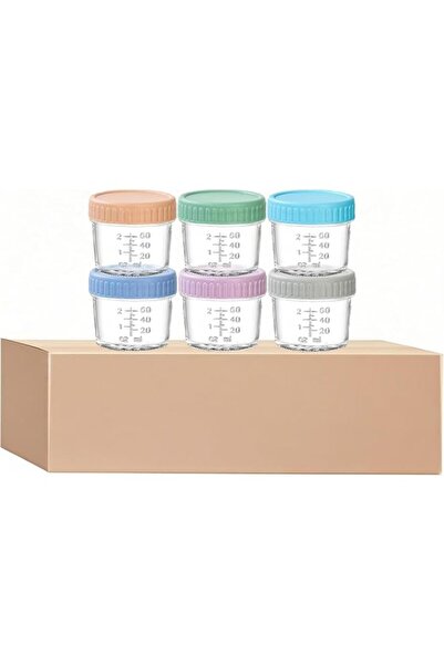 Generic Piece Glass Food Storage Containers 4 OZ Seal Leakproof Food Jars wit...