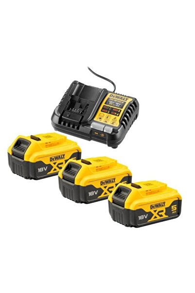 Dewalt DCB1104P3-QW Charger Set with 3 x 5.0Ah Batteries, 10.8-18V