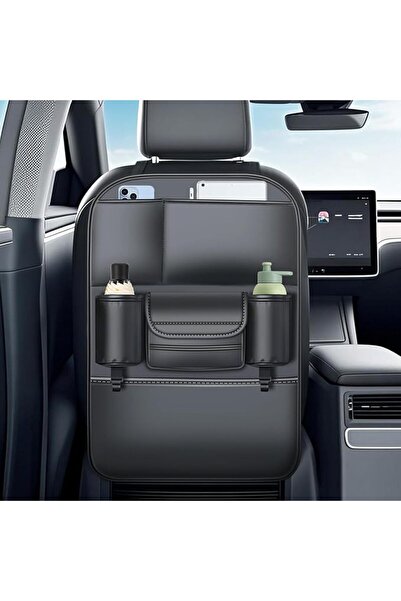 KASTWAVE Backseat Car Organizer, Leather Seat Back Protector for Kids and Dri...