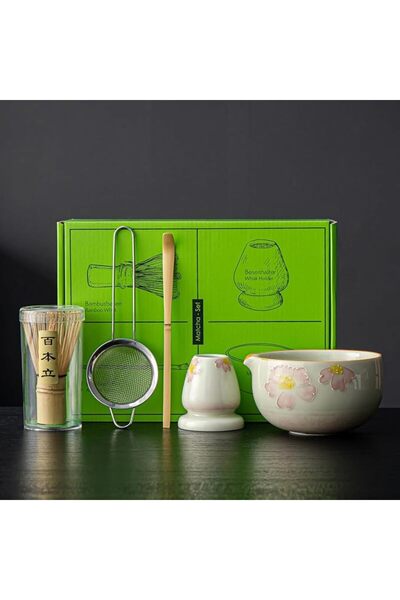 GENERAL Matcha Whisk Set, Matcha Set Includes Hand-Drawn Matcha Bowl with Spo...
