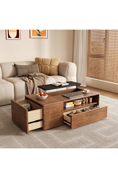 Baytonia Coffee Table Modern Silvata Brown Wood-130X70X40 cm
