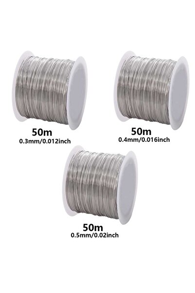 Choice 0.3-0.5mm 1 Roll Stainless Steel Beading Wire, 0.1-1mm Durable Non-Ela...