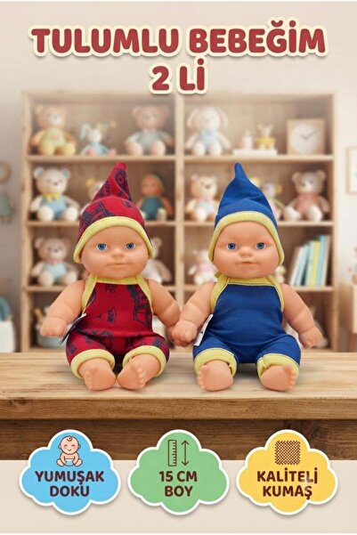 Tıfıl Toys Et Bebek 15 cm : Desenli Tulum ve Uyumlu Şapka ile 2li Eğlenceli E...