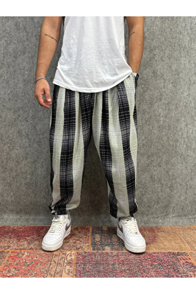 FıttingRoom Elastic Waist Pleated Patterned Half-Shalwar