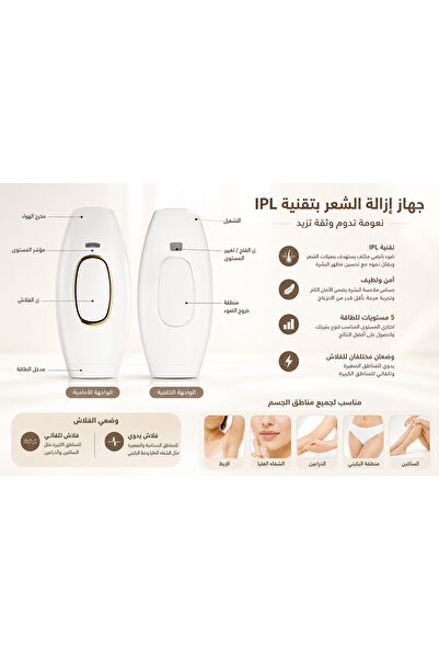 Yallabena جهاز إزالة الشعر بالليزر IPL المحمول للنساء والرجال، مزيل شعر بالضو...